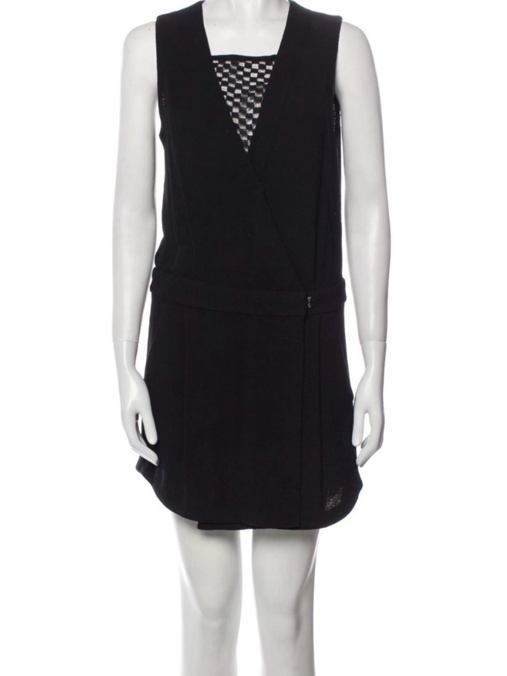 ALC Black Sleeveless V-Neck Shift Dress 4